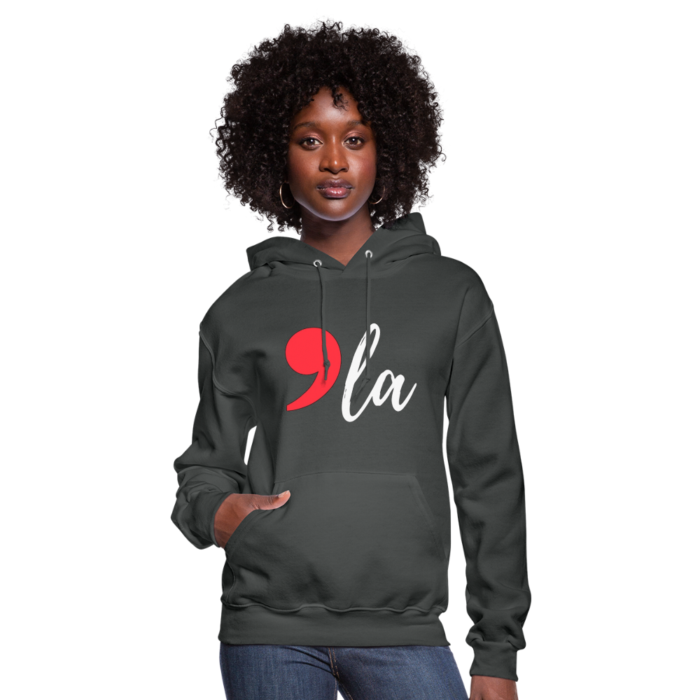 Kamala Harris 2024 President Comma La Women's Hoodie - asphalt
