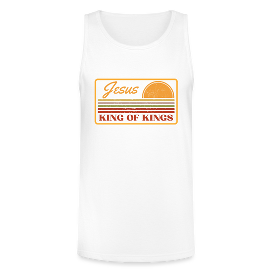 Jesus King of Kings Christian Unisex Tri-Blend Organic Tank Top - white