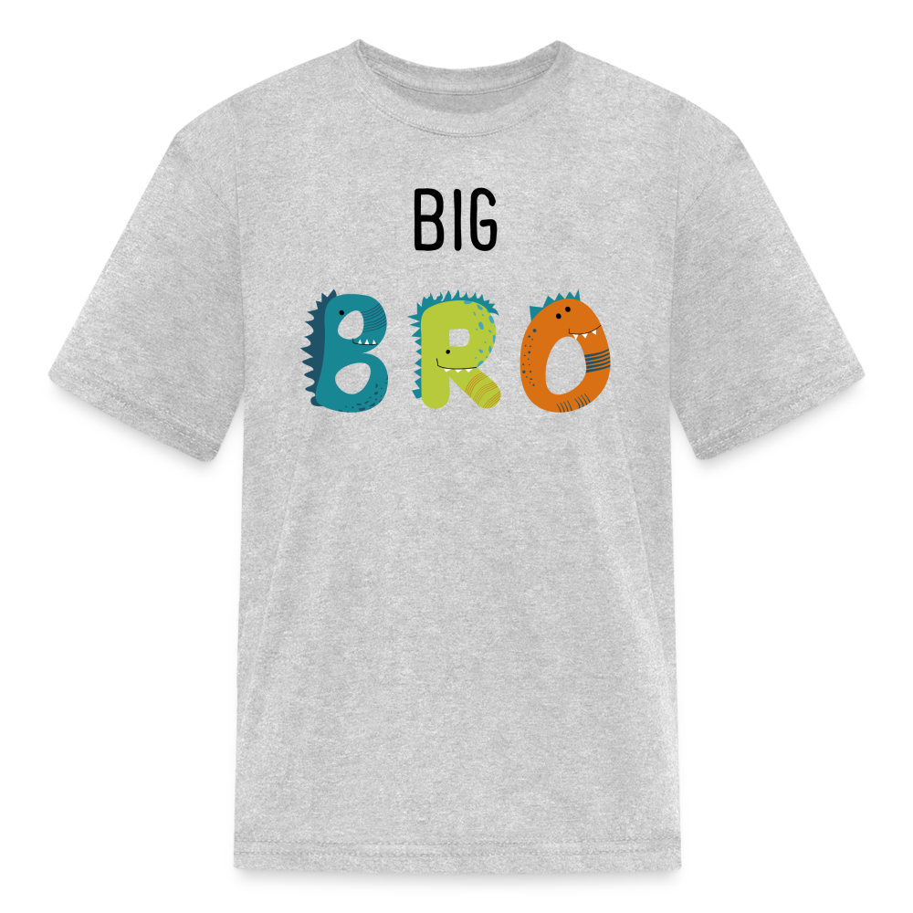 Youth Big Brother Big Bro Dinosaurs T-Shirt - heather gray