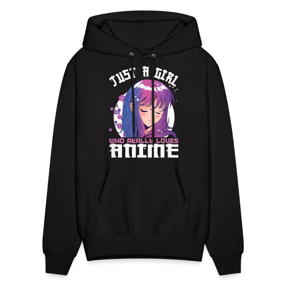 Just A Girl Who Really Loves Anime Unisex Hoodie Sweatshirt - black