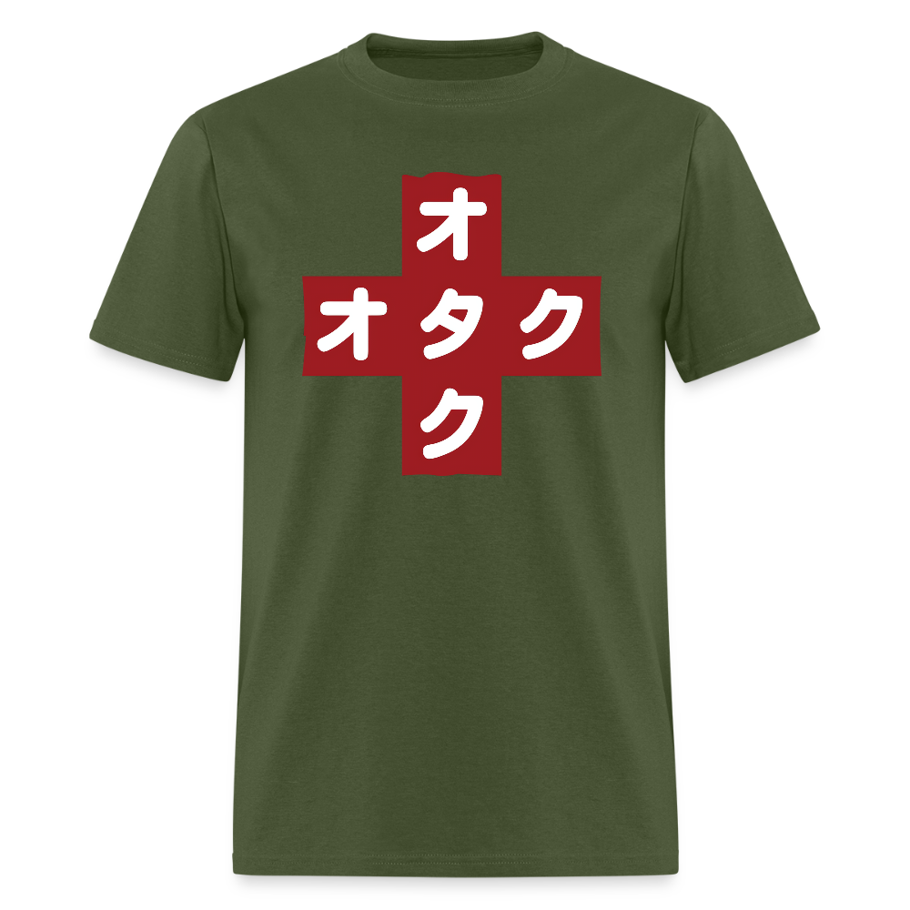 Otaku Red Cross Anime Premium Unisex T-Shirt - military green
