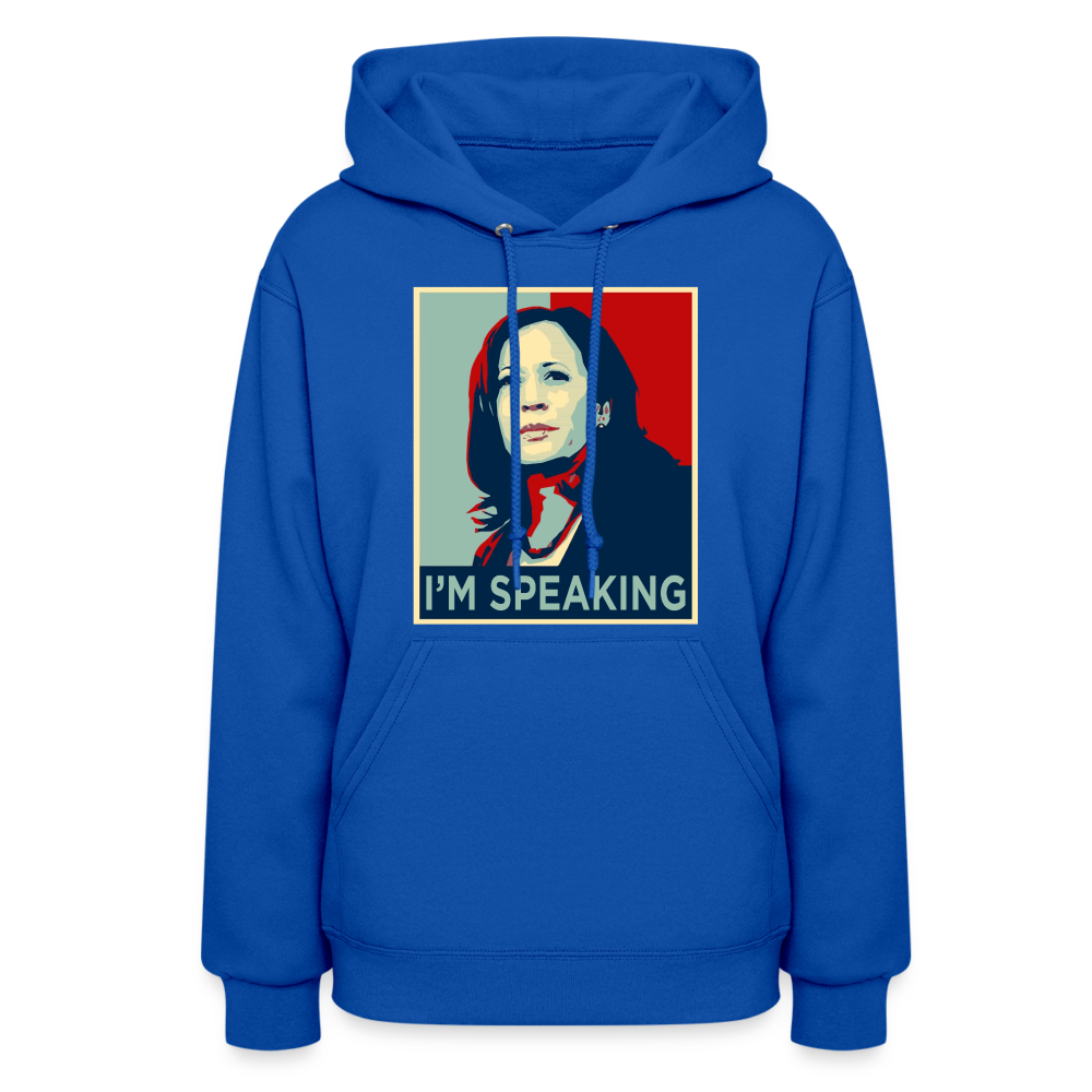 Kamala Harris President 2024 I'm Speaking Women's Hoodie - royal blue