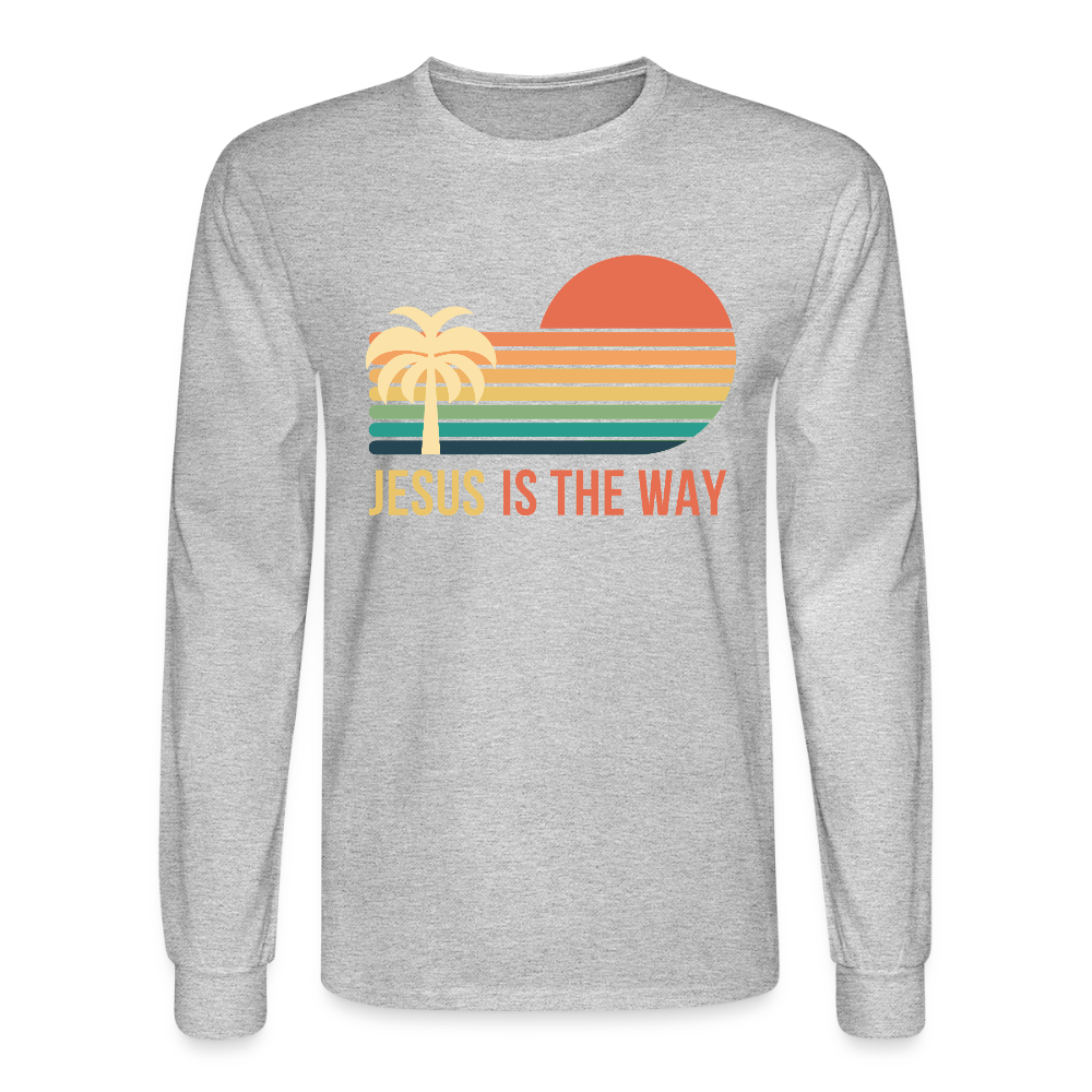 Jesus is the Way Christian Unisex Long Sleeve T-Shirt - heather gray