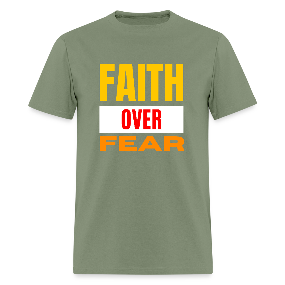 Faith Over Fear Bold Christian Unisex T-Shirt - military green