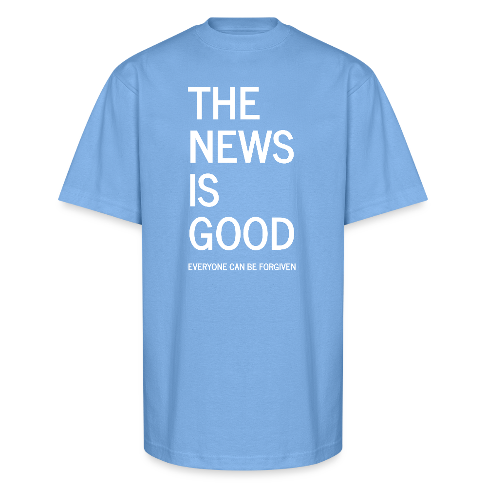 The News is Good Oversized Unisex  Heavyweight Christian T-Shirt - sky blue