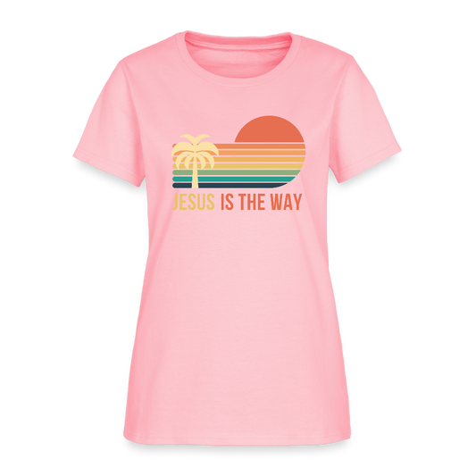 Jesus is the Way Christian Women's T-Shirt - pink