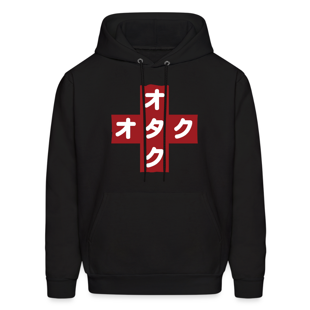 Otaku Red Cross Anime Premium Unisex Hoodie Sweatshirt - black