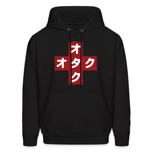 Otaku Red Cross Anime Premium Unisex Hoodie Sweatshirt - black