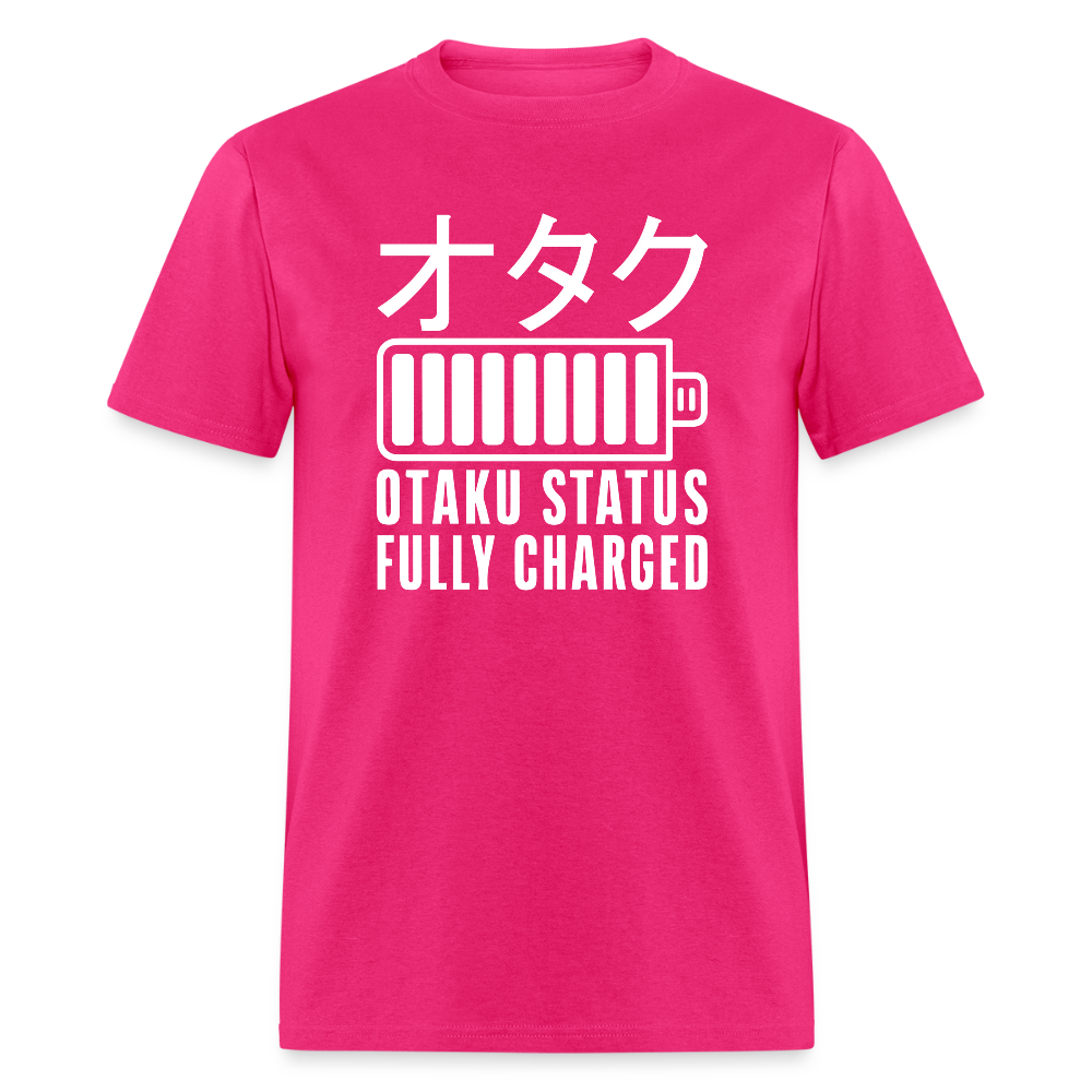 Otaku Status Fully Charged Japanese Anime Premium Unisex T-Shirt - fuchsia