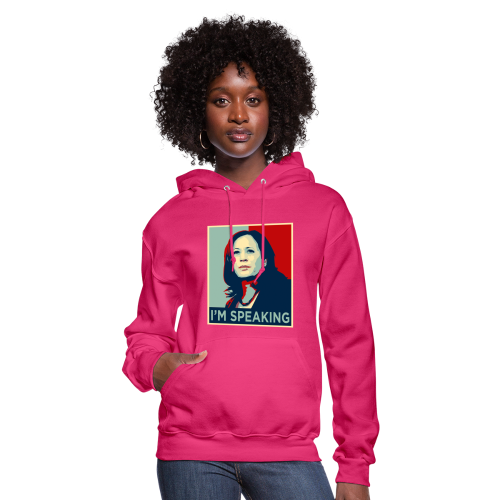 Kamala Harris President 2024 I'm Speaking Women's Hoodie - fuchsia