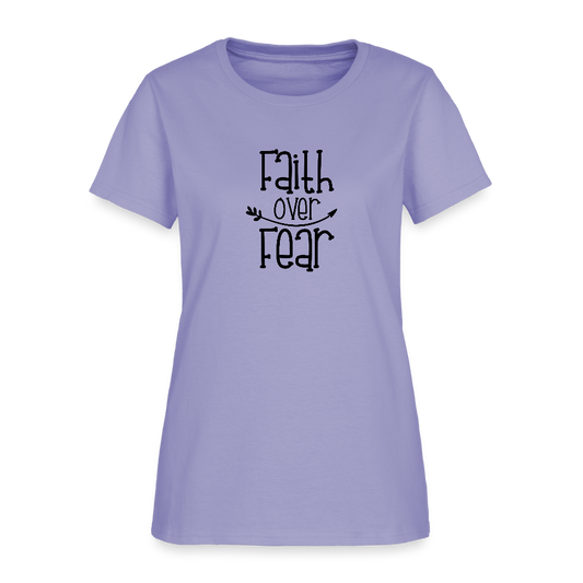 Faith Over Fear Christian Women's T-Shirt - lavender