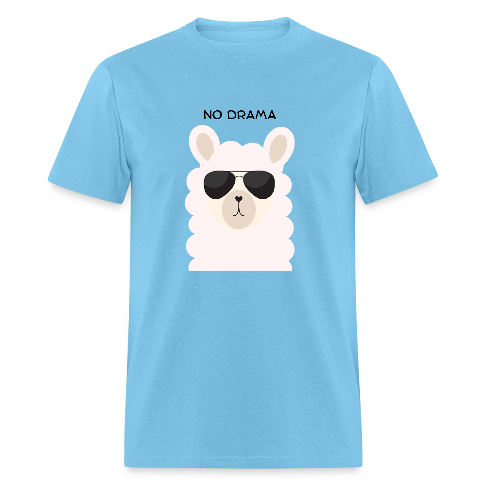 No Drama Llama Funny Unisex T-Shirt - aquatic blue