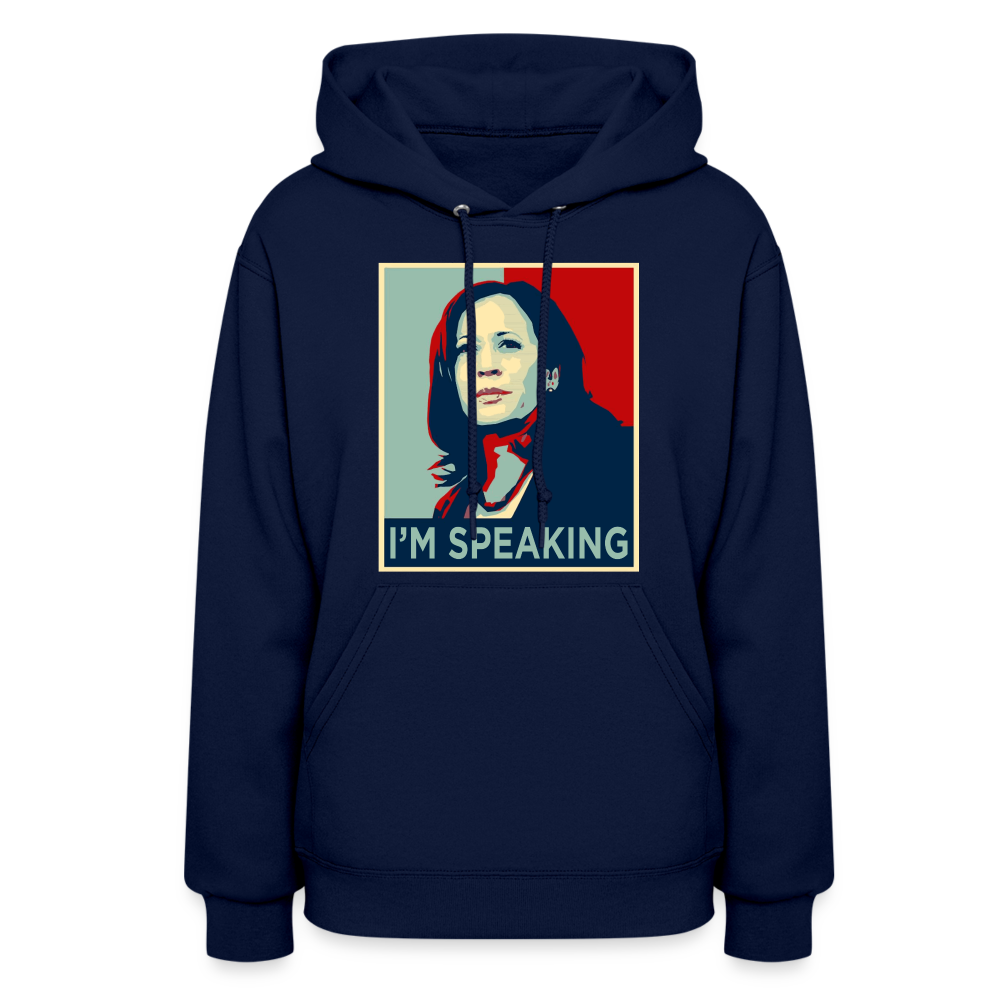Kamala Harris President 2024 I'm Speaking Women's Hoodie - navy