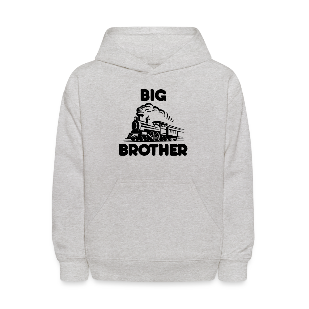 Youth Big Brother Train Hoodie Sweatshirt - heather gray