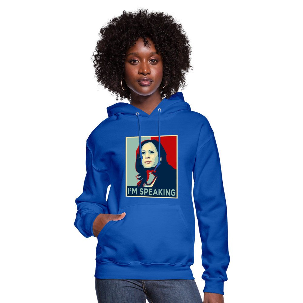 Kamala Harris President 2024 I'm Speaking Women's Hoodie - royal blue