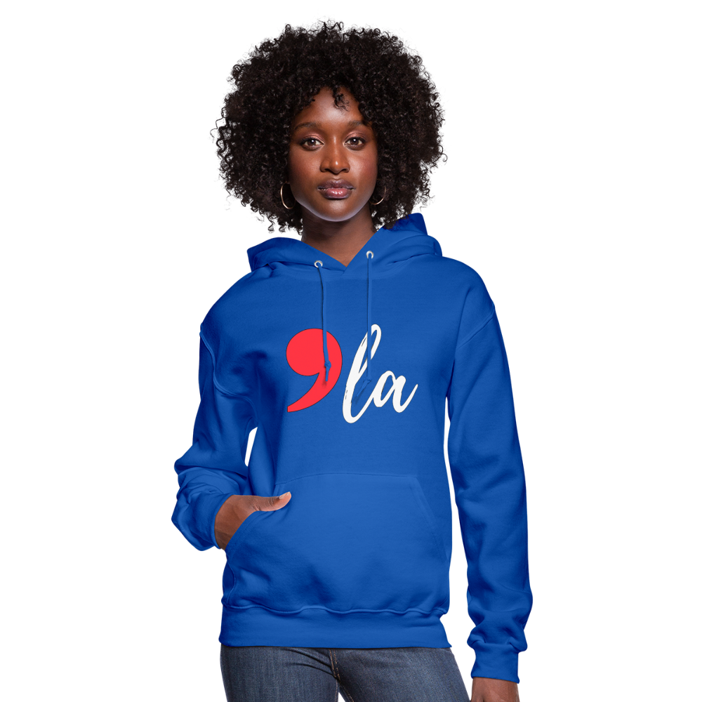 Kamala Harris 2024 President Comma La Women's Hoodie - royal blue