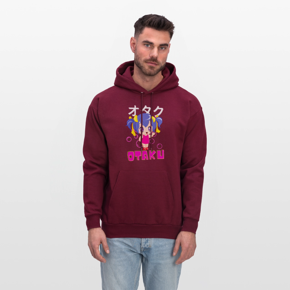Otaku English Japanese Anime Fan Girl Premium Unisex Hoodie Sweatshirt - burgundy