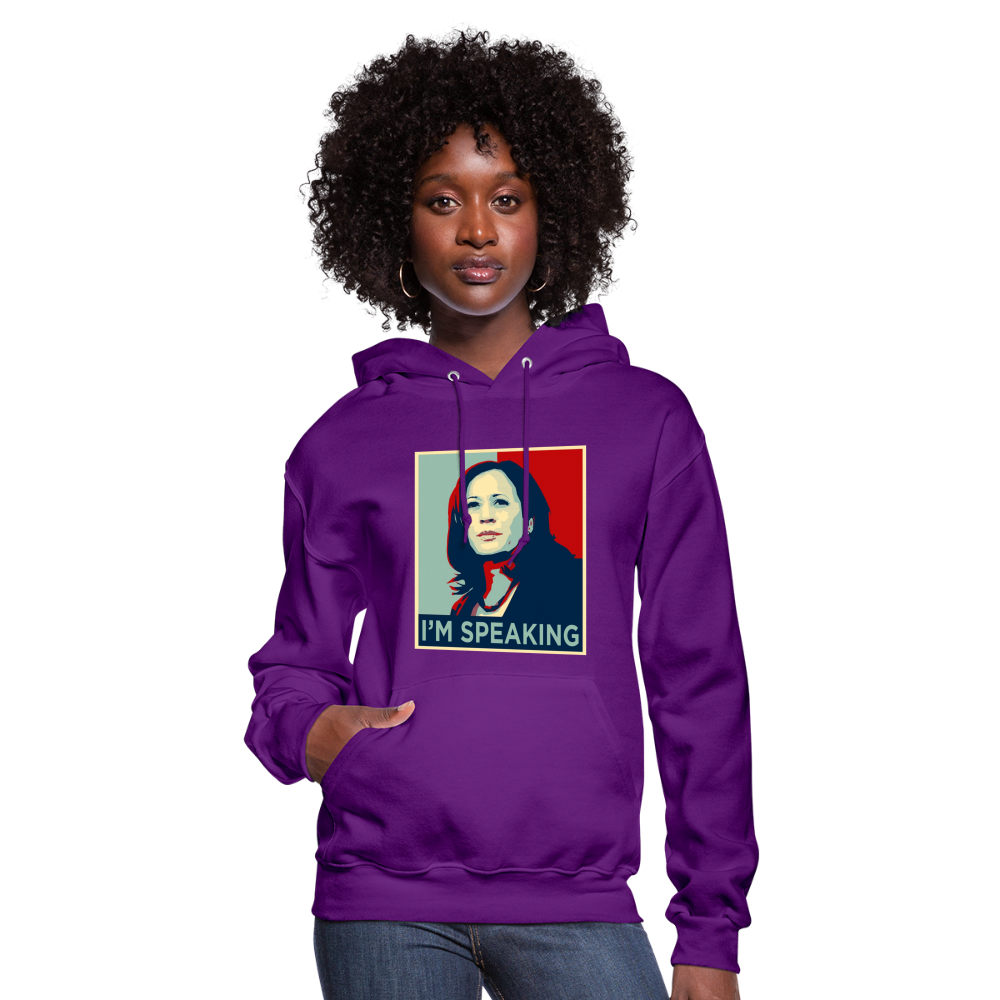 Kamala Harris President 2024 I'm Speaking Women's Hoodie - purple