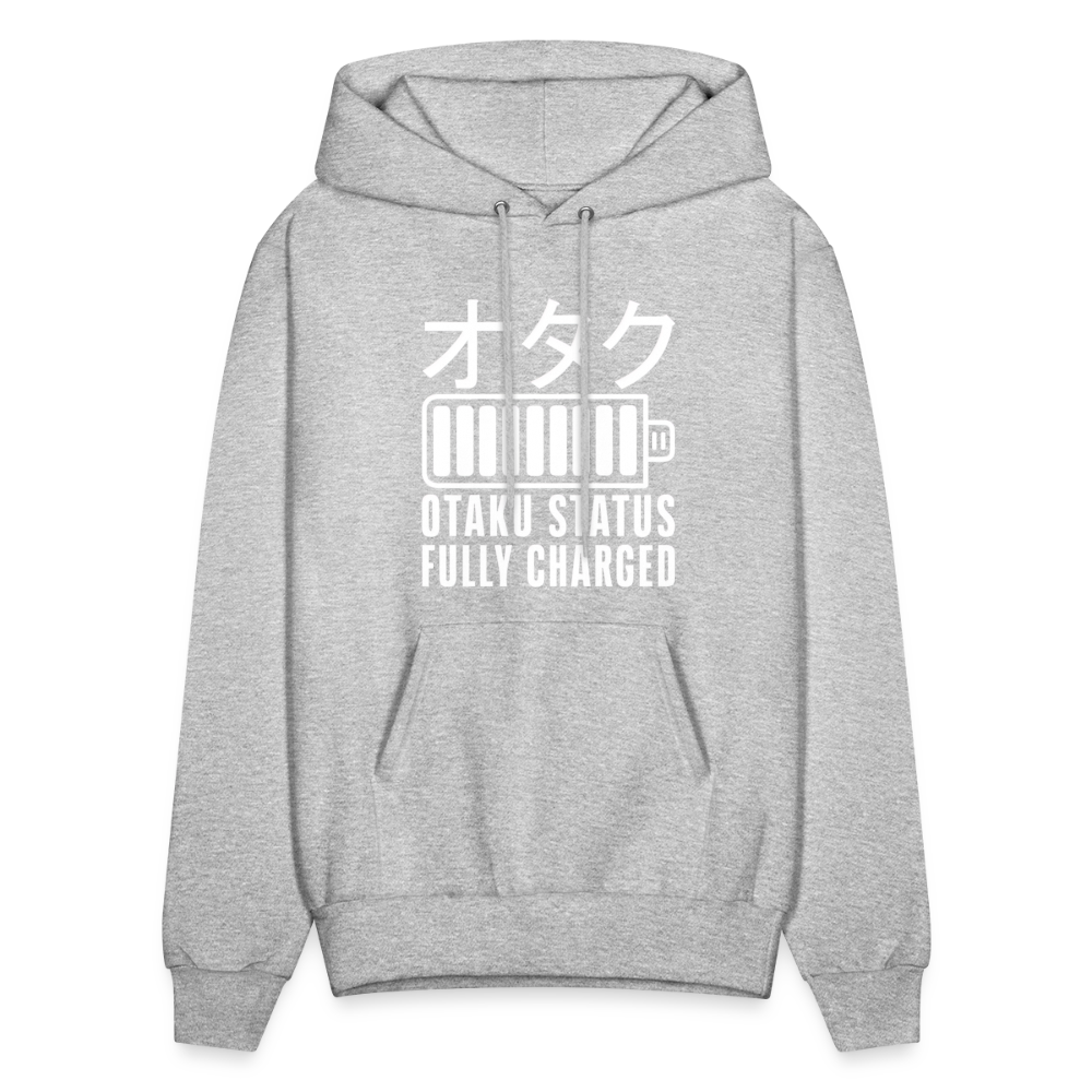 Otaku Status Fully Charged Japanese Anime Premium Unisex Hoodie Sweatshirt - heather gray