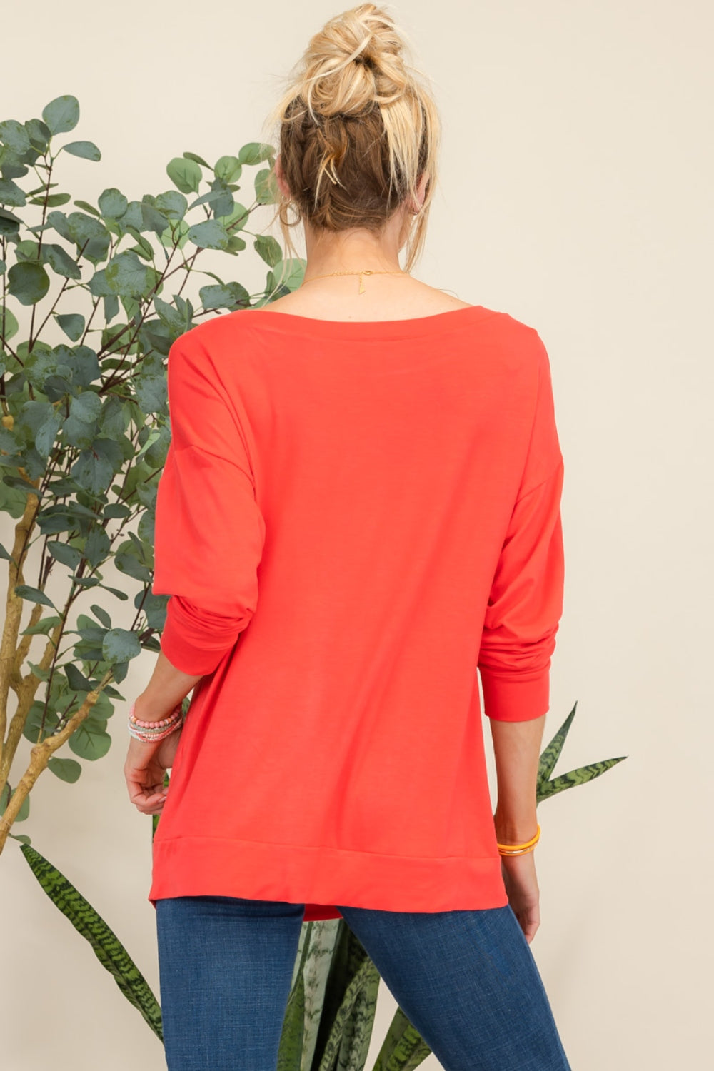 Heart Graphic Red Long Sleeve T-Shirt