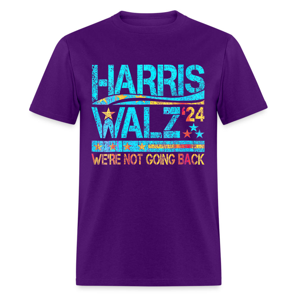 Harris Waltz Shirt 2024 Kamala Harris We're Not Going Back Unisex T-Shirt - purple