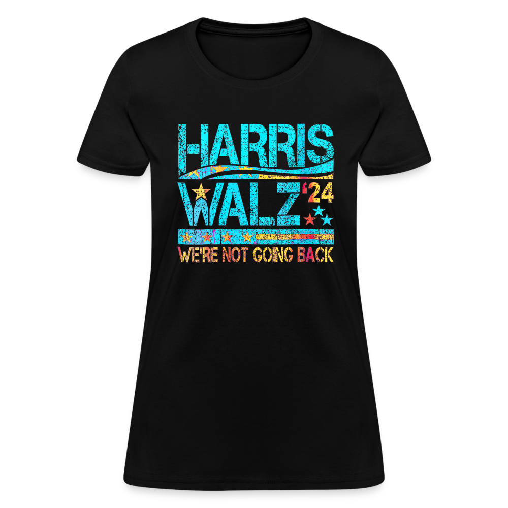 Harris Waltz Shirt 2024 Kamala Harris We're Not Going Back Women's T-Shirt - black