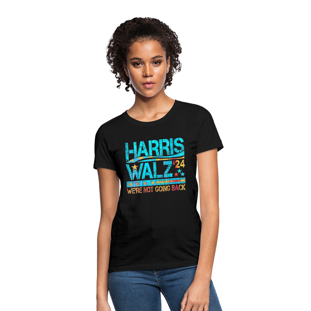 Harris Waltz Shirt 2024 Kamala Harris We're Not Going Back Women's T-Shirt - black 2