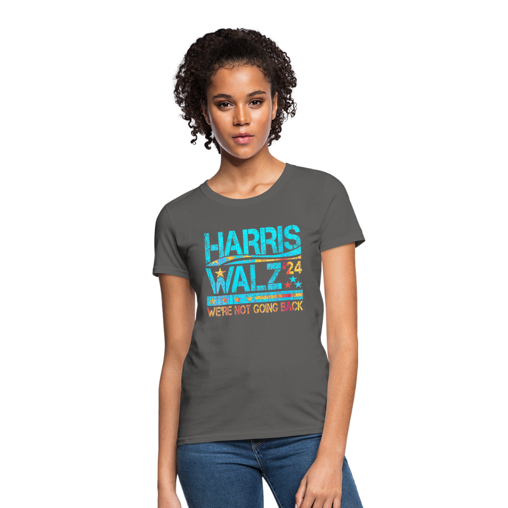 Harris Waltz Shirt 2024 Kamala Harris We're Not Going Back Women's T-Shirt - charcoal 2