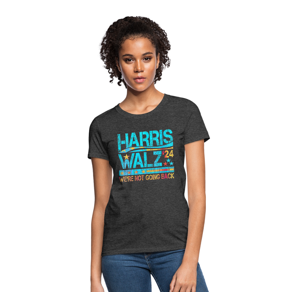Harris Waltz Shirt 2024 Kamala Harris We're Not Going Back Women's T-Shirt - heather black 2