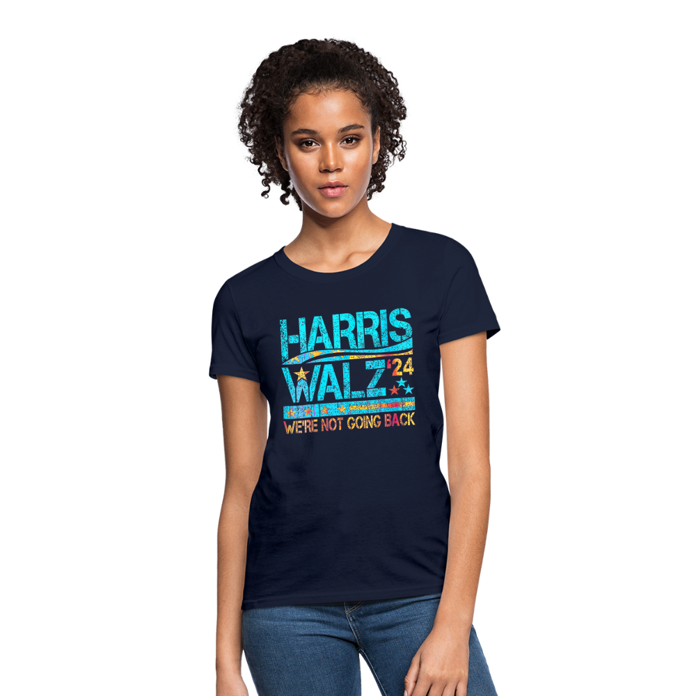 Harris Waltz Shirt 2024 Kamala Harris We're Not Going Back Women's T-Shirt - navy 2