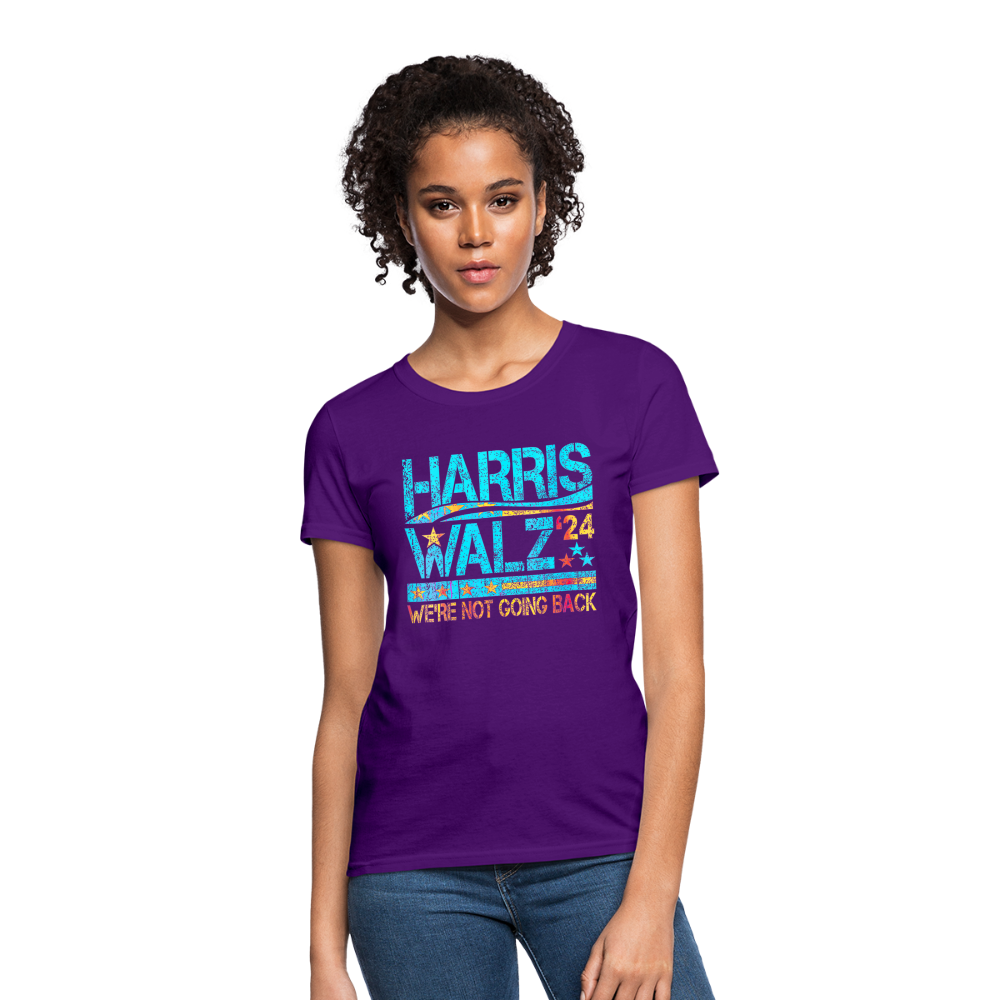 Harris Waltz Shirt 2024 Kamala Harris We're Not Going Back Women's T-Shirt - purple 2