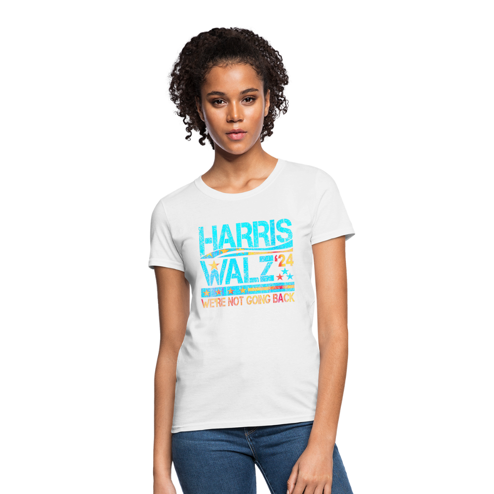 Harris Waltz Shirt 2024 Kamala Harris We're Not Going Back Women's T-Shirt - white 2