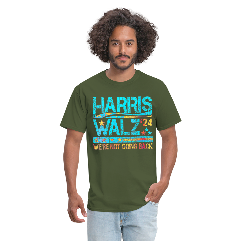 Harris Waltz Shirt 2 2024 Kamala Harris We're Not Going Back Unisex T-Shirt - military green