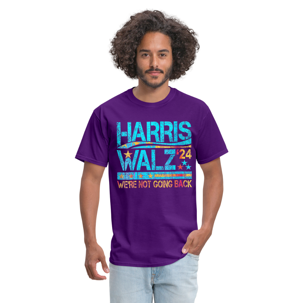 Harris Waltz Shirt 2 2024 Kamala Harris We're Not Going Back Unisex T-Shirt - purple