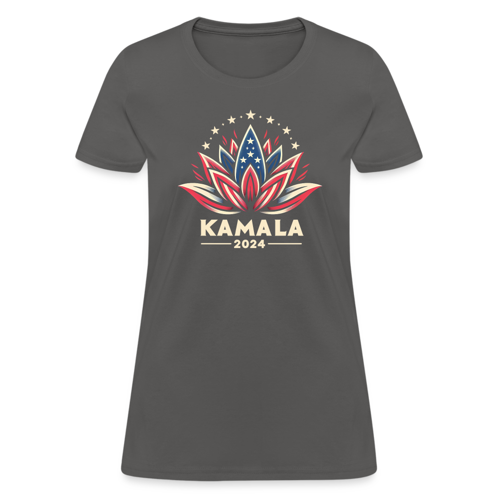 Kamala Harris Shirt 2024 Presidential Lotus Women's T-Shirt - charcoal