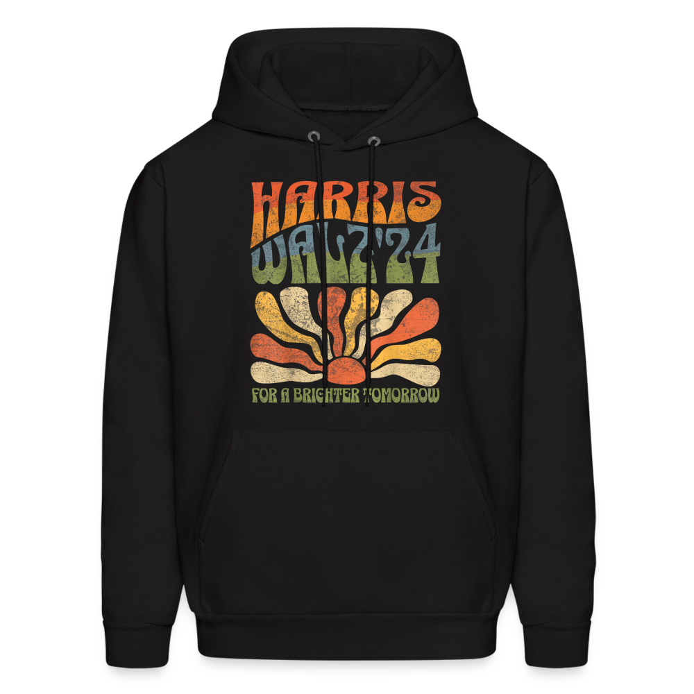 Kamala Harris Walz '24 For a Brighter Tomorrow Willie Nelson Unisex Hoodie - black