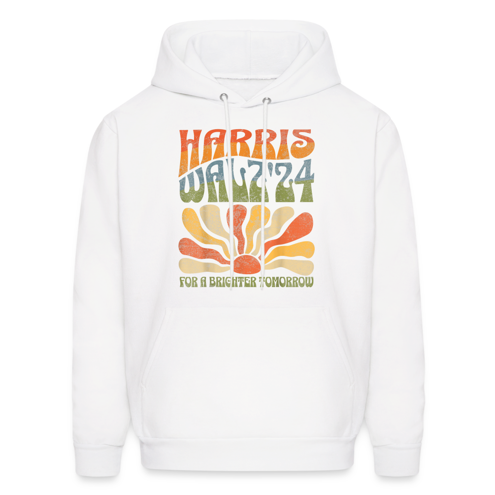 Kamala Harris Walz '24 For a Brighter Tomorrow Willie Nelson Unisex Hoodie - white