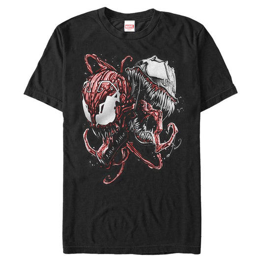 Marvel Carnage and Venom Adult Black Unisex T-Shirt