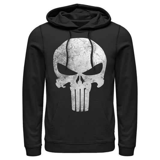 Marvel The Punisher Retro Skull Symbol Adult Black Unisex Hoodie Sweatshirt
