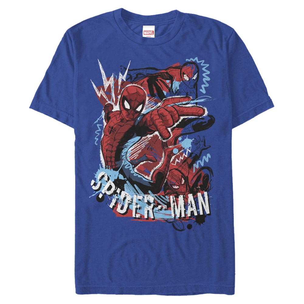 Marvel Spiderman Cartoon Adult Royal Blue Unisex T-Shirt
