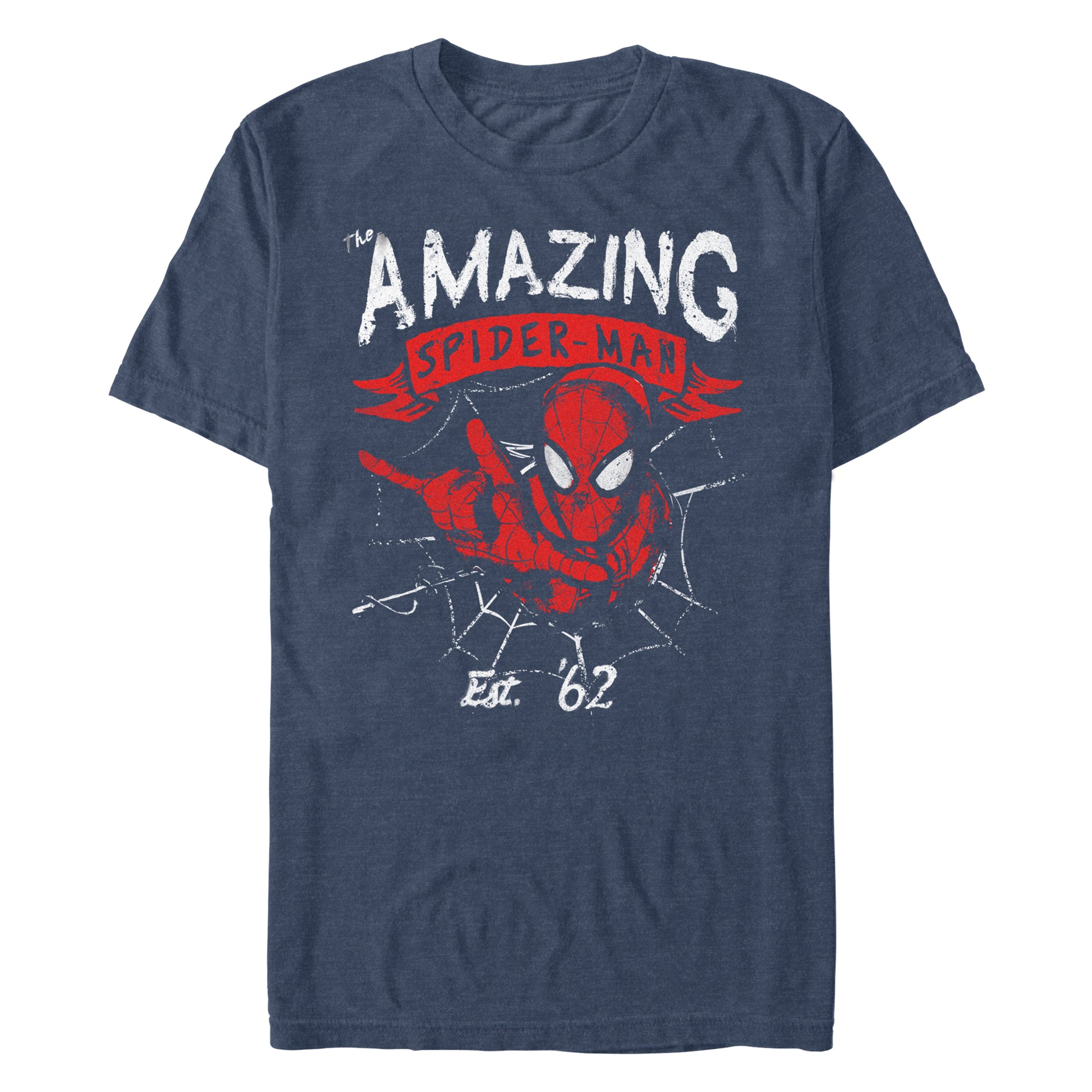 Marvel Spiderman Est. 62 Vintage Portrait Adult Navy Unisex T-Shirt