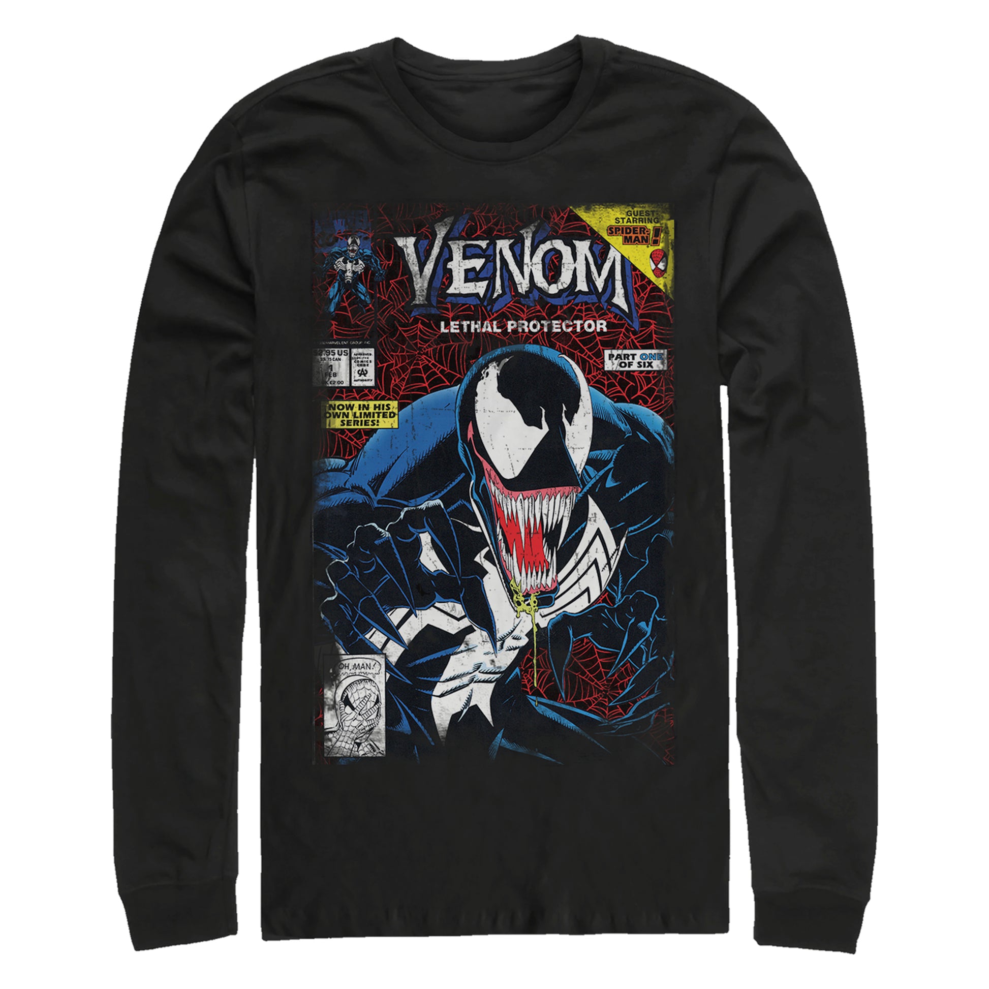 Marvel Venom Lethal Protector Comic Cover Adult Black Unisex Long Sleeve T-Shirt