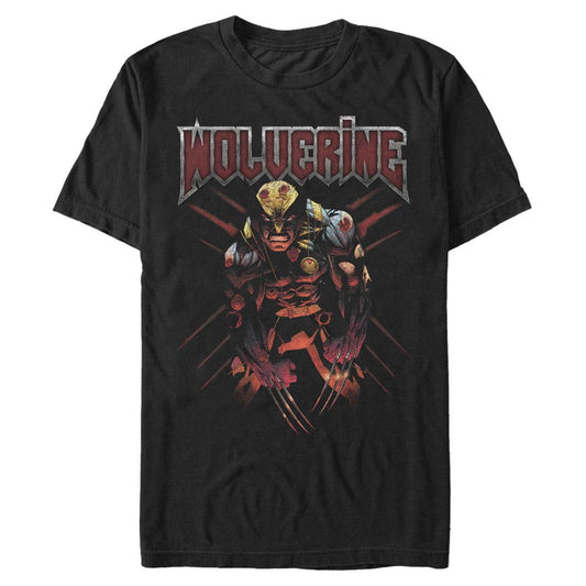 Marvel X-Men Wolverine Scratch Adult Black Unisex T-Shirt