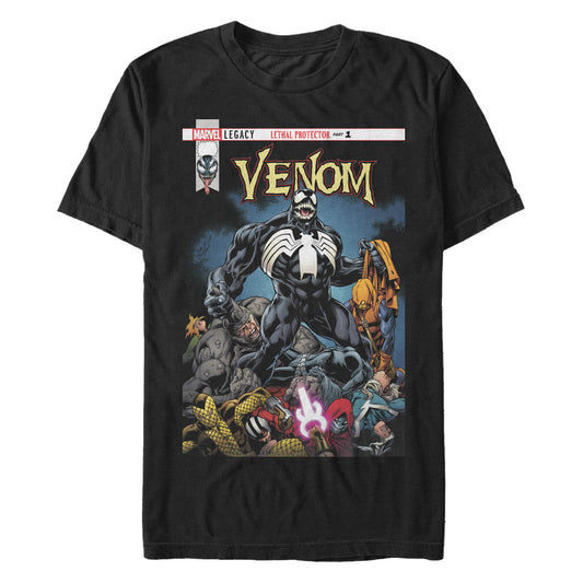 Marvel Venom Lethal Protector Comic Cover Adult Black Unisex T-Shirt