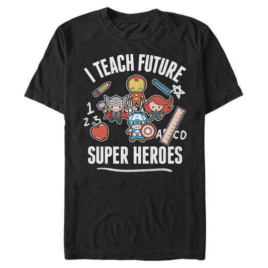 Marvel I Teach Future Super Heroes Kawaii Adult Black Unisex T-Shirt