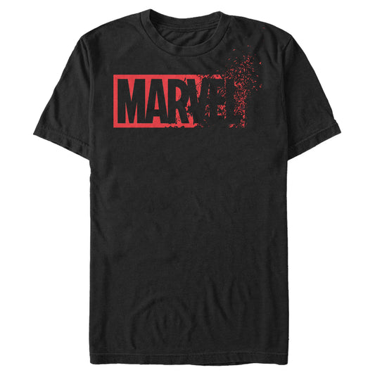Marvel Disappearing Logo Adult Black Unisex T-Shirt