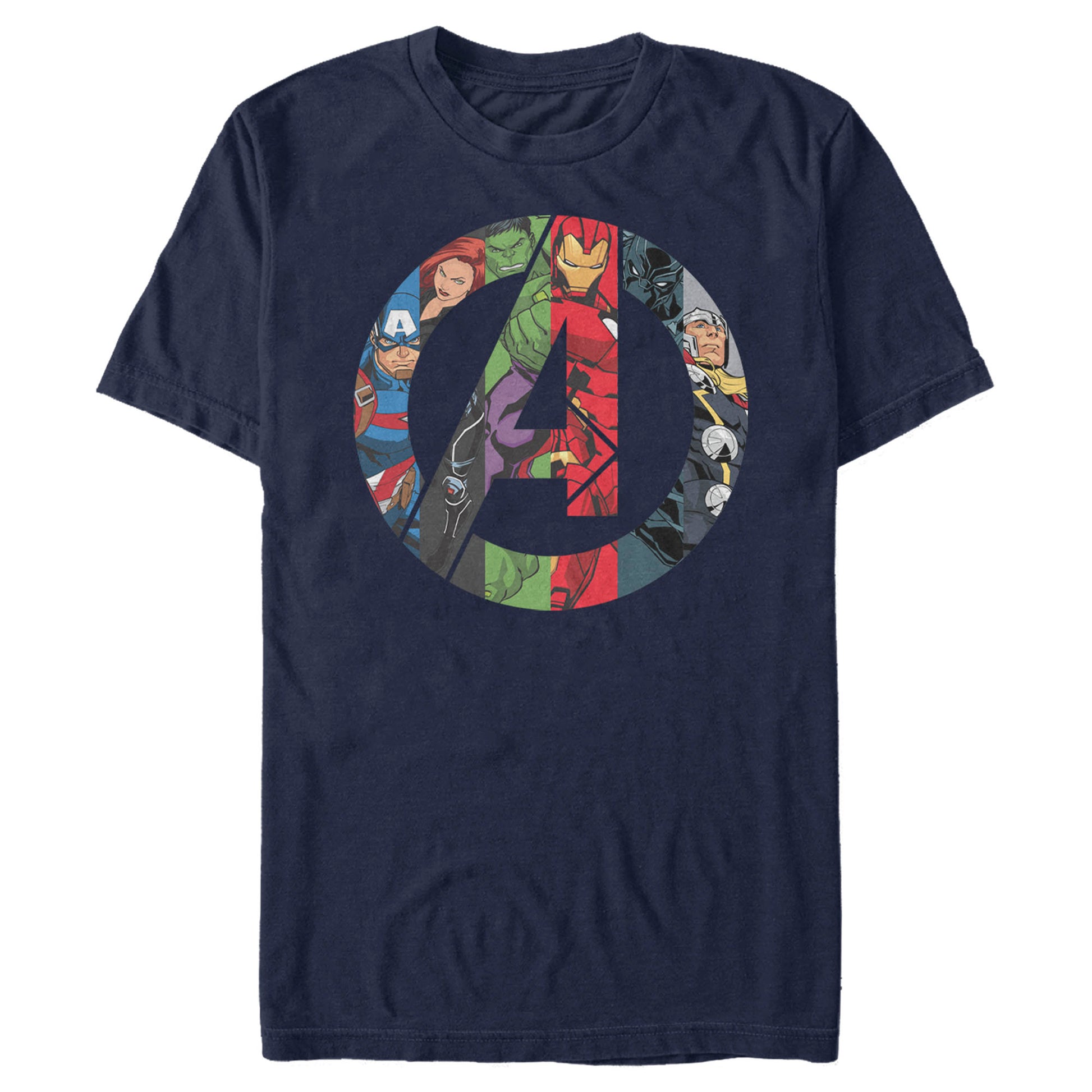 Marvel Avengers Heroes Logo Adult Navy Unisex T-Shirt