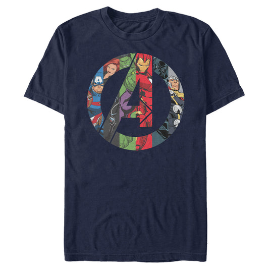 Marvel Avengers Heroes Logo Adult Navy Unisex T-Shirt