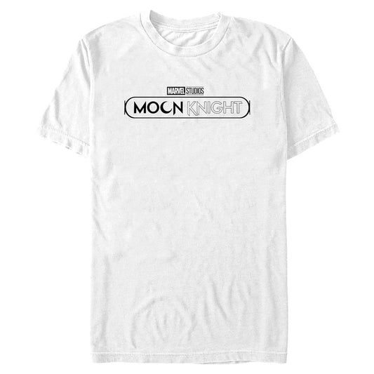 Marvel Moon Knight Black and White Logo Adult White Unisex T-Shirt