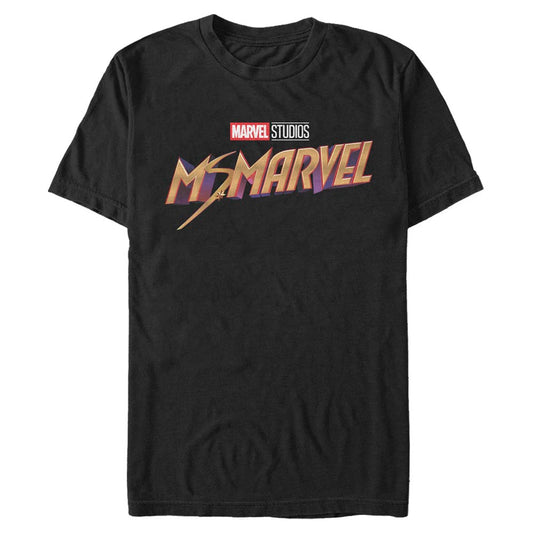 Marvel Ms. Marvel Classic Logo Adult Black Unisex T-Shirt